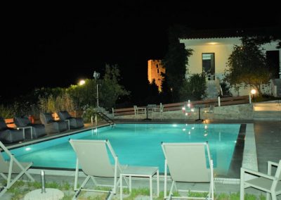 Villa Madeleine Nea Fokea pool at night 1